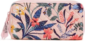 Vera Bradley Cotton Jordin Continental Wallet with RFID Protection, Paradise Coral