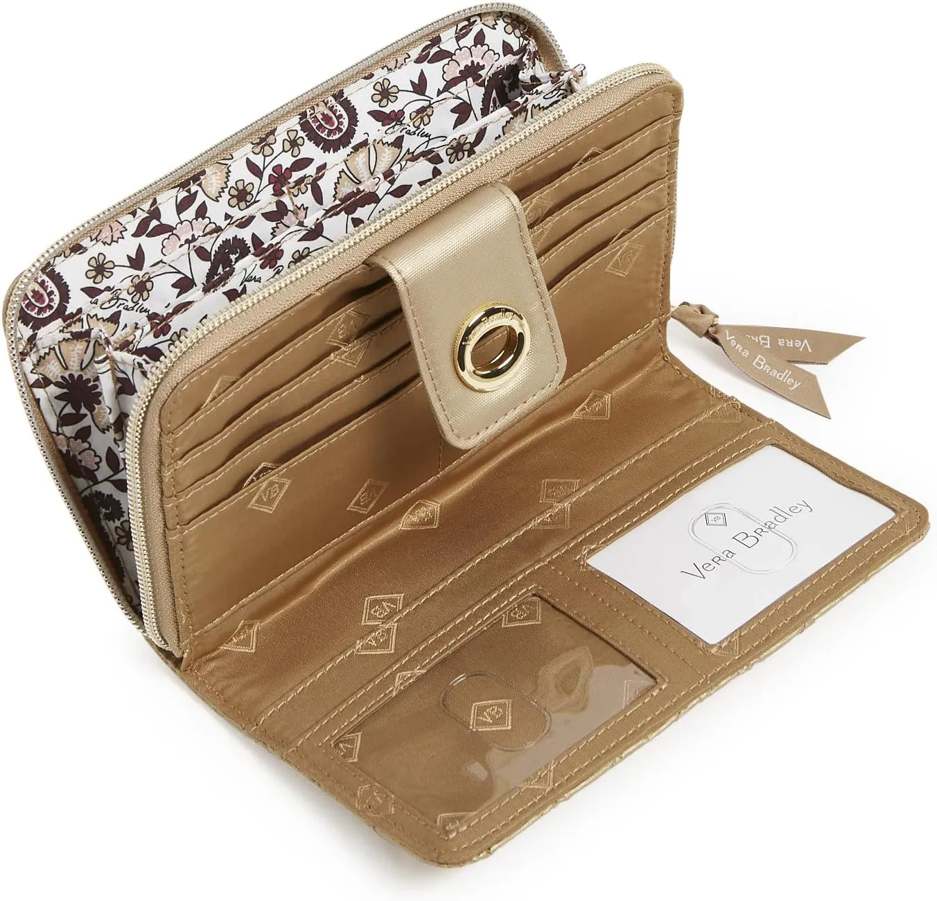 Vera Bradley Iconic RFID Turnlock Wallet, Signature Cotton