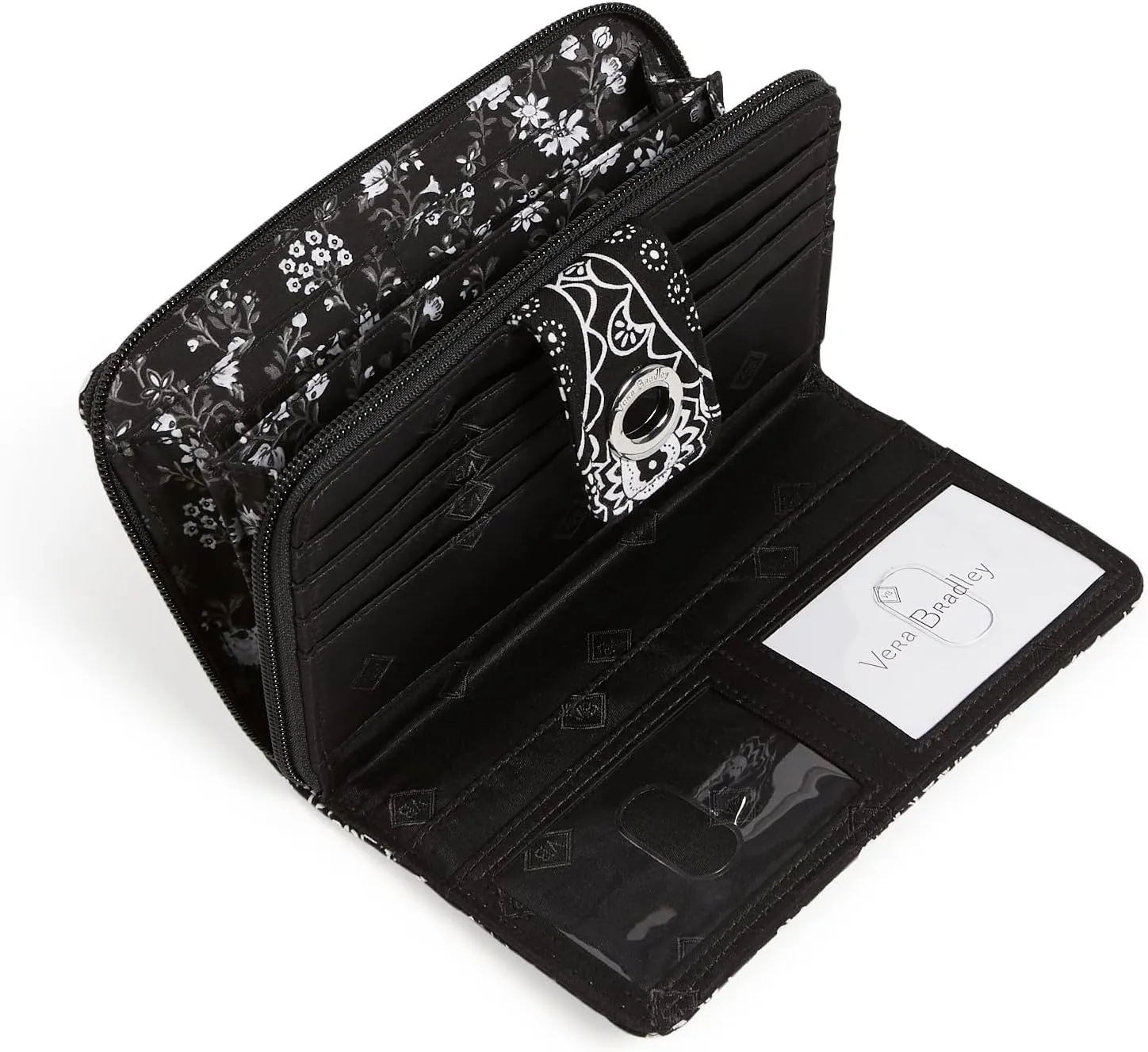 Vera Bradley Iconic RFID Turnlock Wallet, Signature Cotton