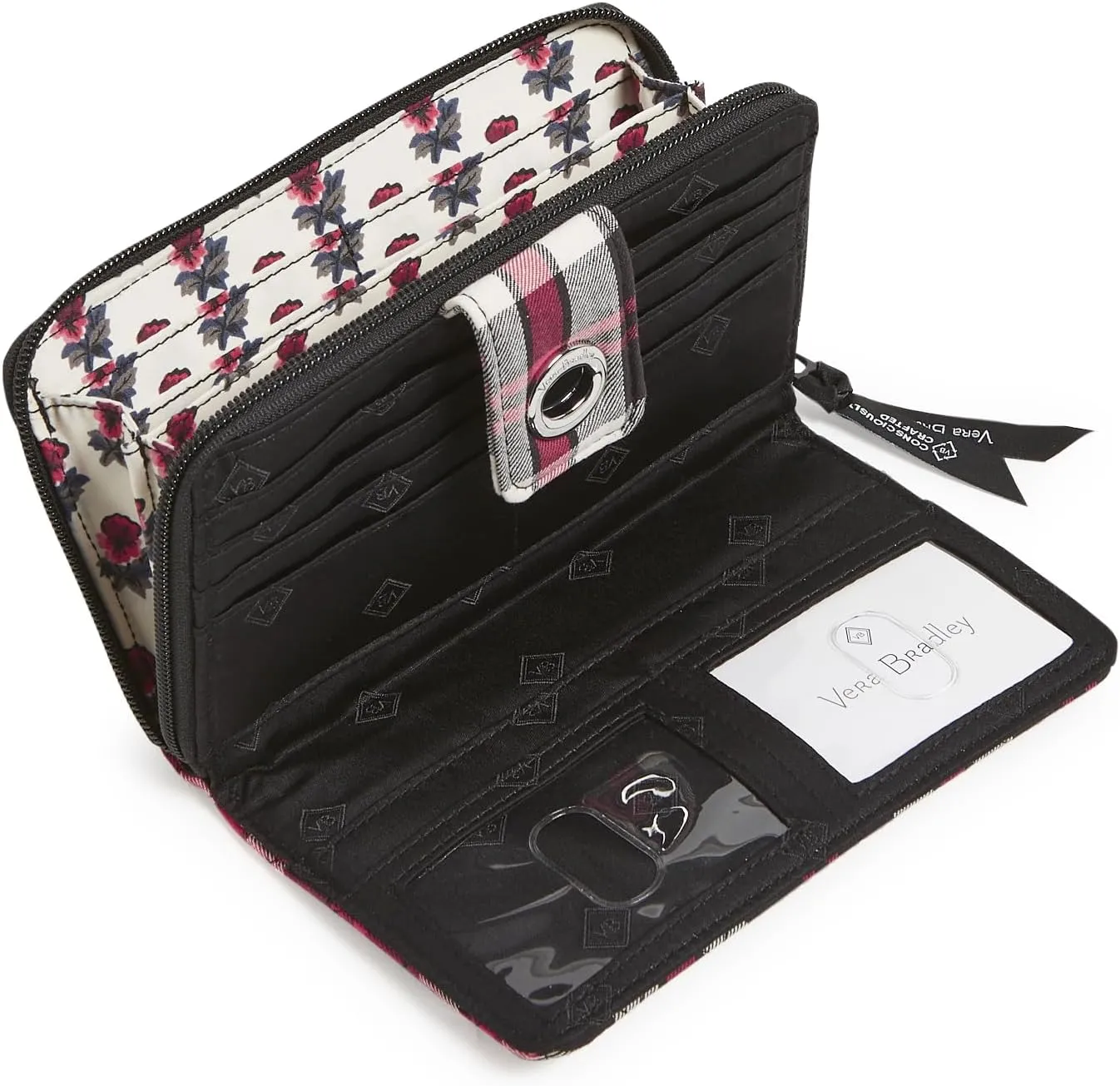 Vera Bradley Iconic RFID Turnlock Wallet, Signature Cotton