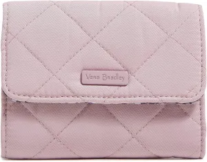 Vera Bradley Performance Twill Riley Compact Wallet with RFID Protection, Hydrangea Pink