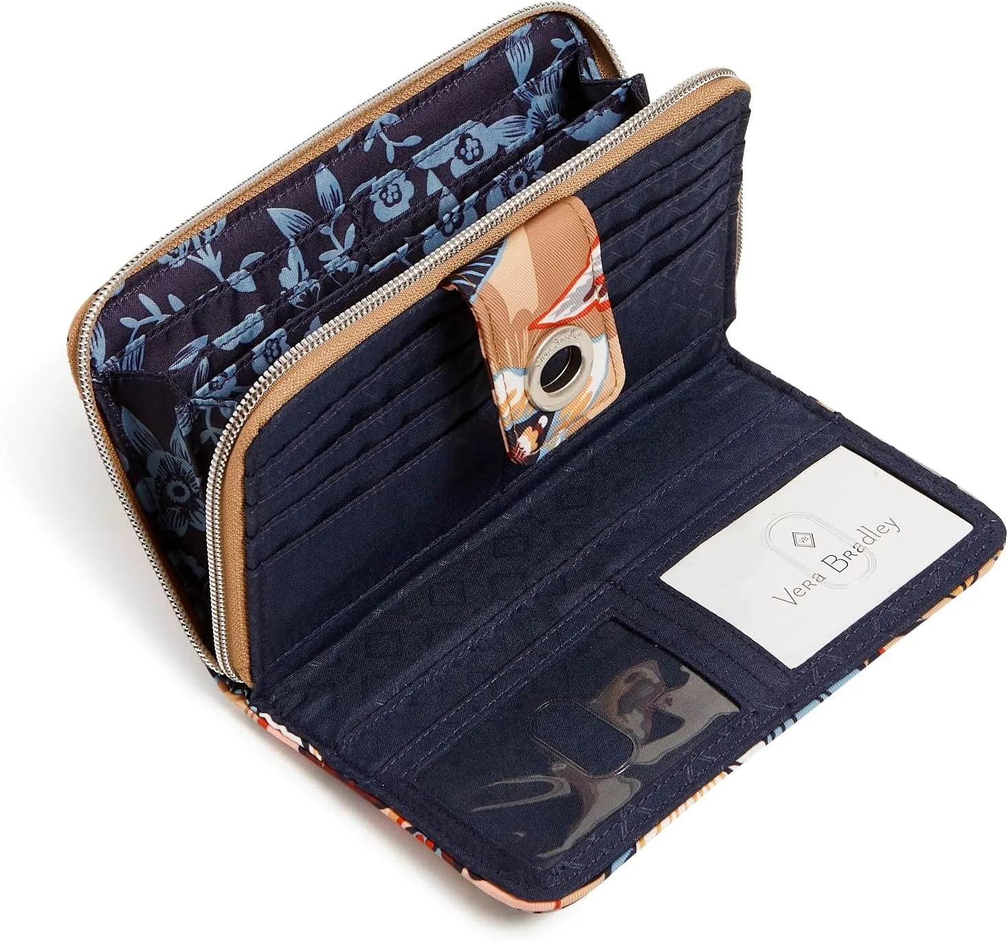 Vera Bradley Performance Twill Turnlock Wallet with RFID Protection, Botanical Beauty