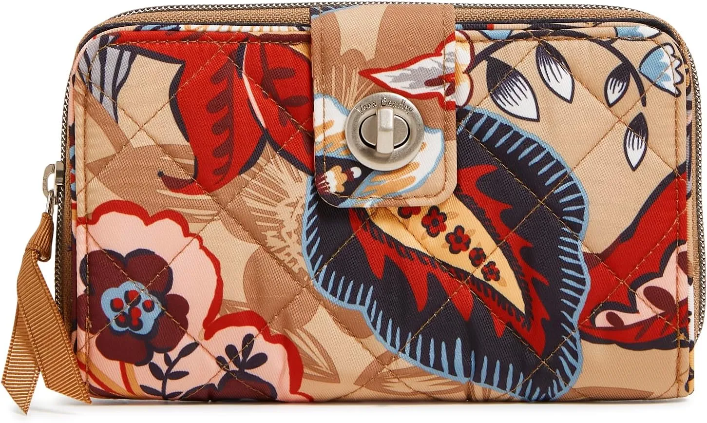 Vera Bradley Performance Twill Turnlock Wallet with RFID Protection, Botanical Beauty
