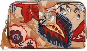 Vera Bradley Performance Twill Turnlock Wallet with RFID Protection, Botanical Beauty