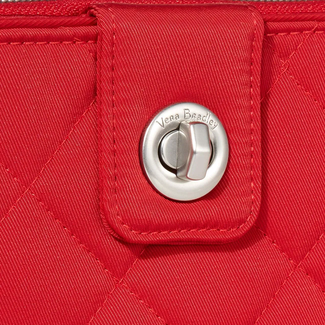 Vera Bradley Women's Performance Twill Turnlock Wallet With RFID Protection, Cardinal Red, One Size