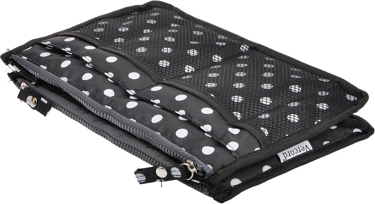 Vercord Updated Purse Handbag Organizer Insert Liner Bag in Bag 13 Pockets Black Dot Large