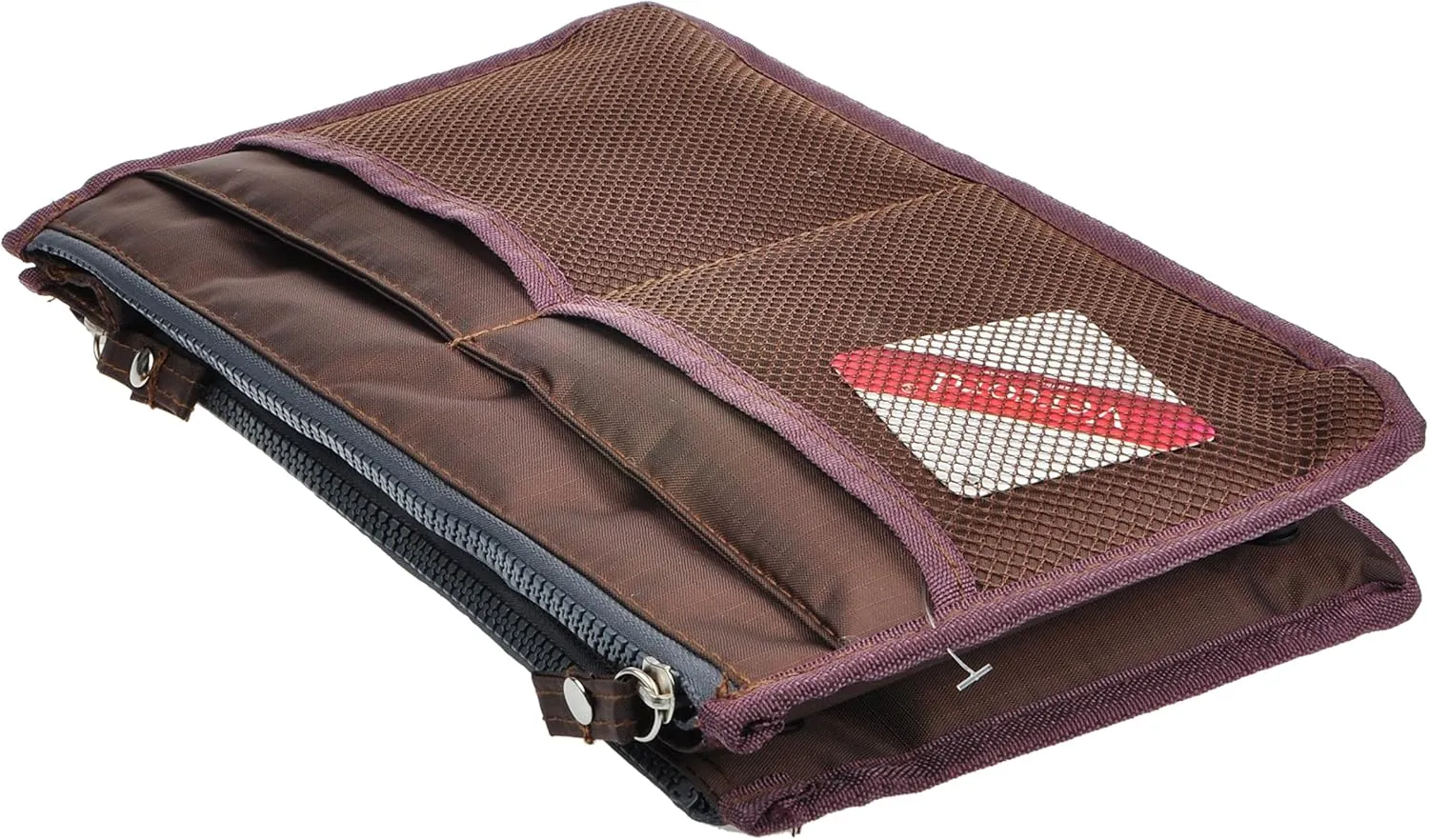 Vercord Updated Purse Handbag Organizer Insert Liner Bag in Bag 13 Pockets Coffee Large