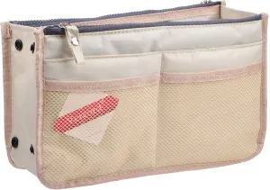 Vercord Updated Purse Handbag Organizer Insert Liner Bag in Bag 13 Pockets Milky Beige Large
