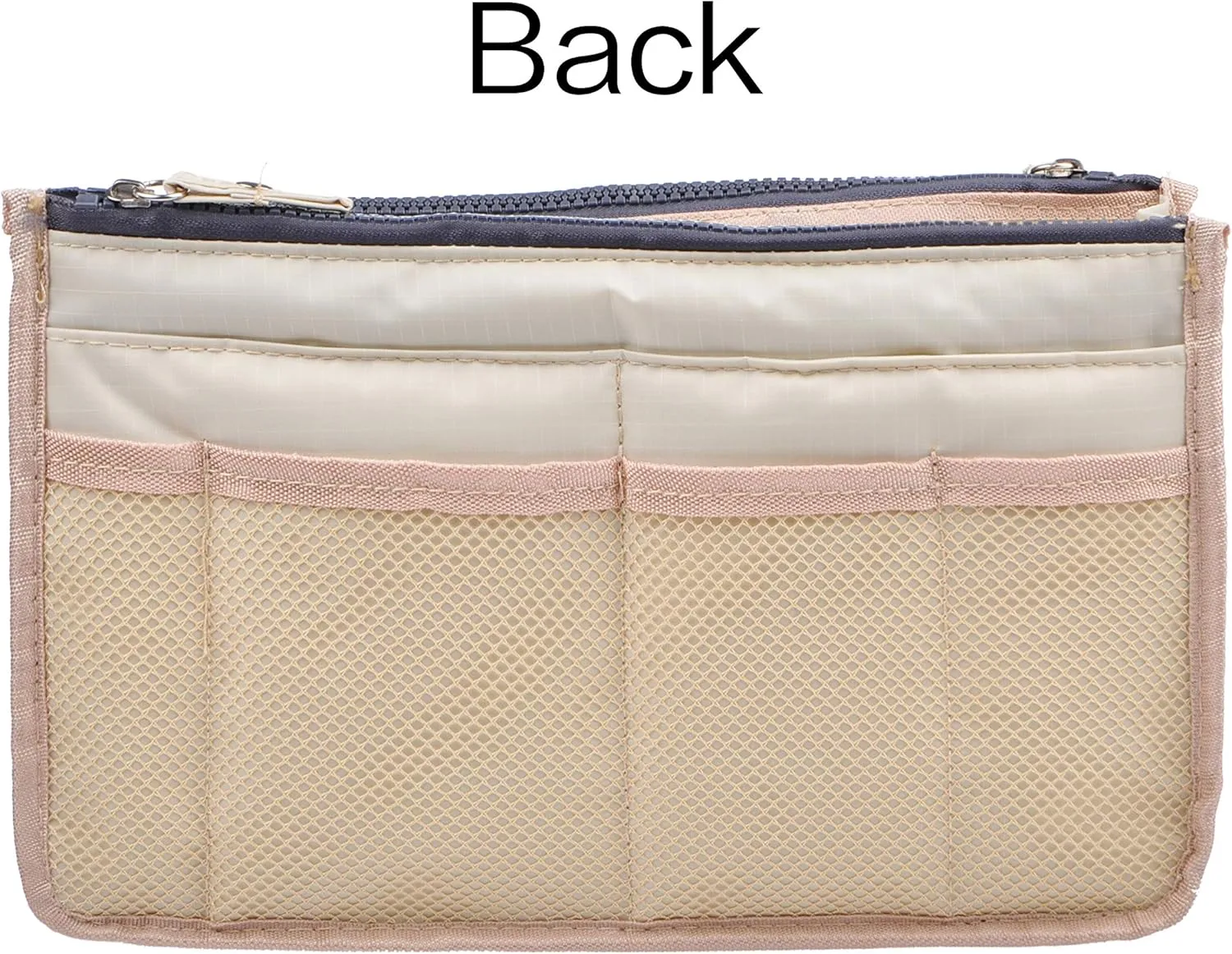 Vercord Updated Purse Handbag Organizer Insert Liner Bag in Bag 13 Pockets Milky Beige Large