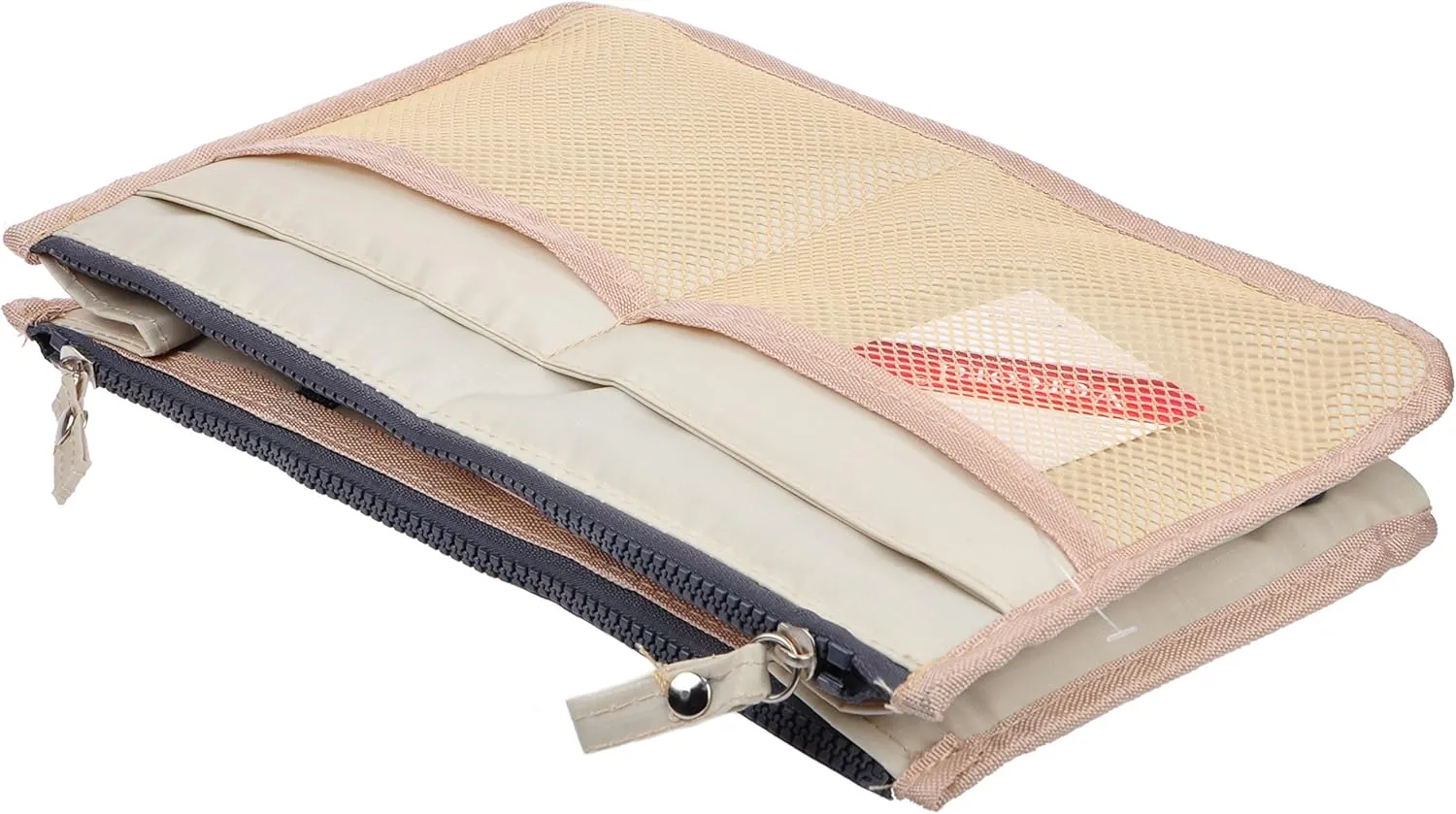 Vercord Updated Purse Handbag Organizer Insert Liner Bag in Bag 13 Pockets Milky Beige Large