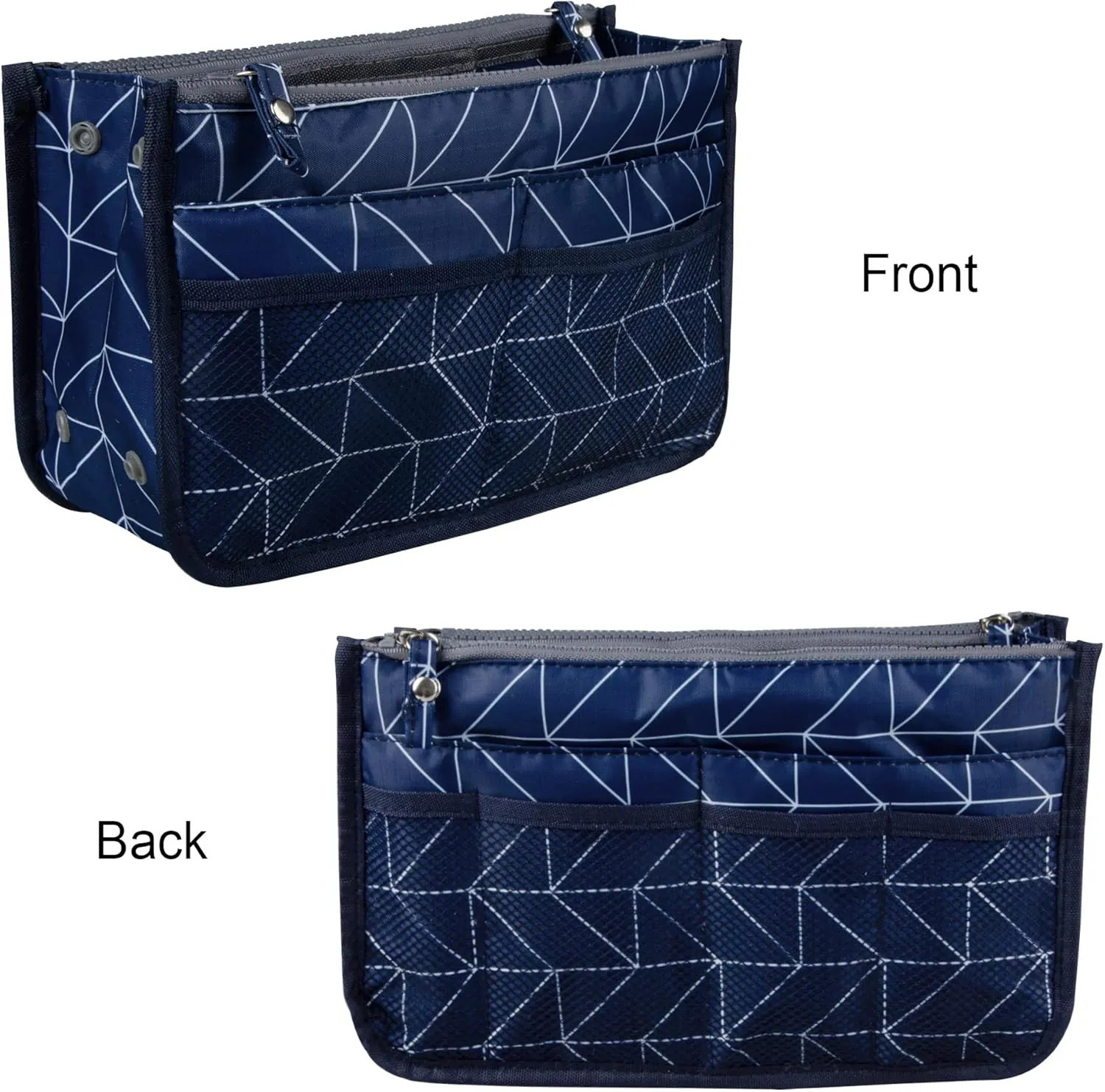 Vercord Updated Purse Handbag Organizer Insert Liner Bag in Bag 13 Pockets Navy Blue Small