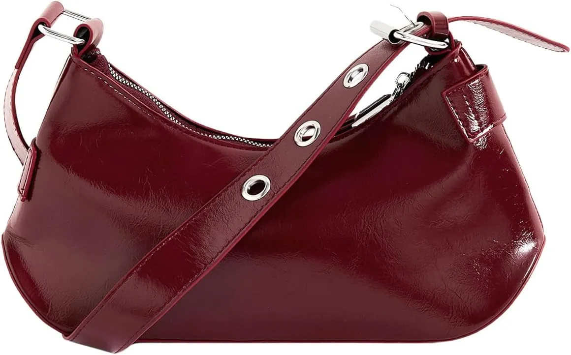 Verdusa Women's Shoulder Handbags Punk Leather Underarm Bag with Buckle