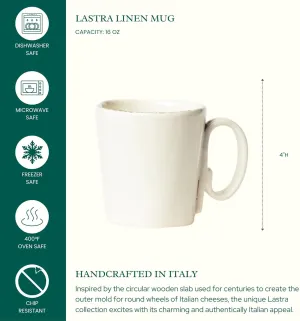 Vietri Lastra Linen Mug 4" H, 12 oz Stoneware Ceramic Cup, Elegant Coffee Mug Drinkware