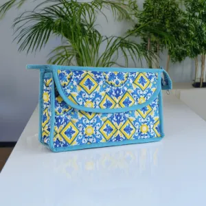 Vintage Cosmetic Travel Case, Women's Makeup Organizer with Compartments I 7.5L x 4.25W