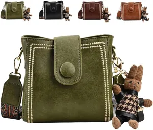 Vintage Retro Small Water Bucket Bag, Vintage Fashion Bag With Adjustable Wider Shoulder Strap, Vintage Fashion Crossbody Bag