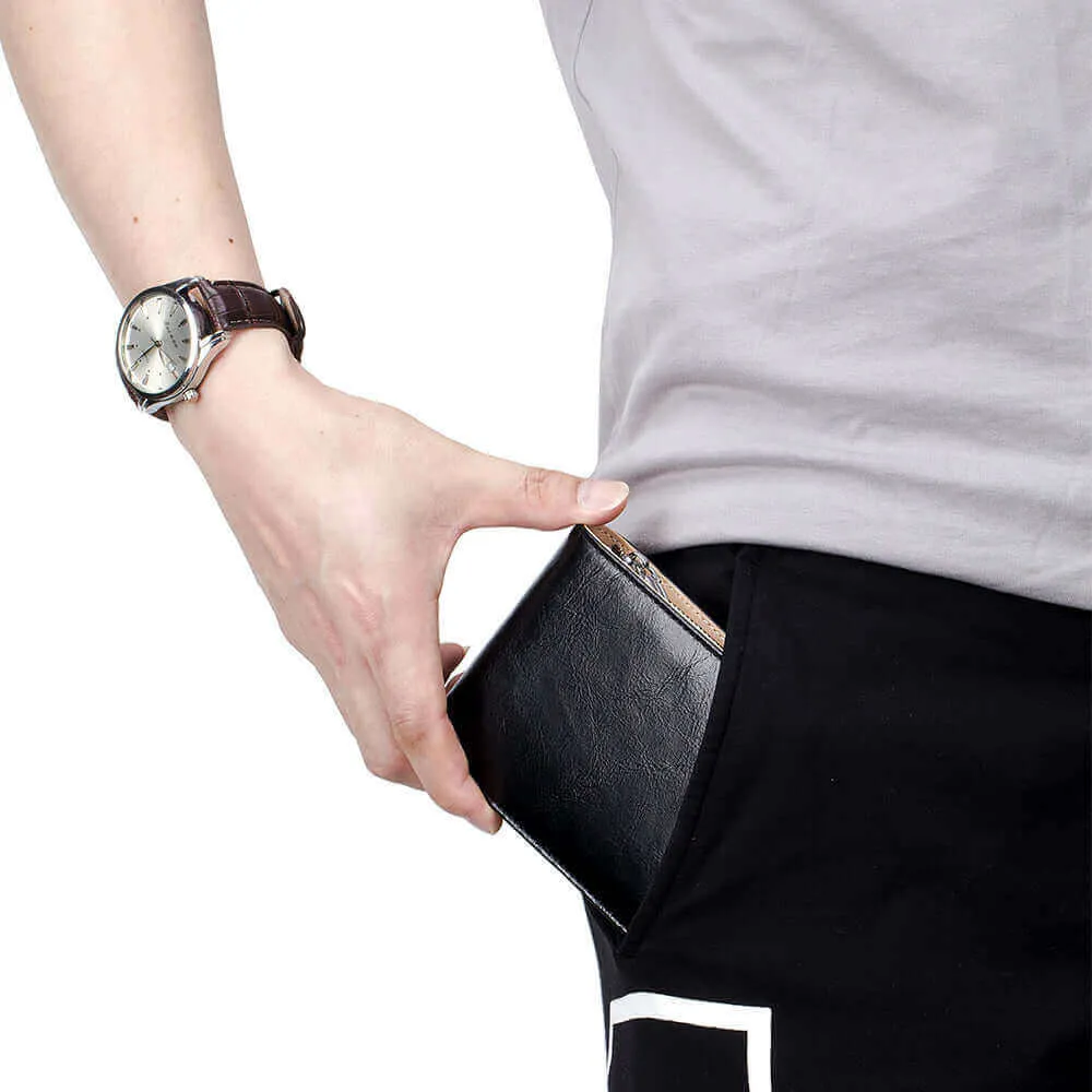 Vintage Style Men's Leather RFID Wallet NZ