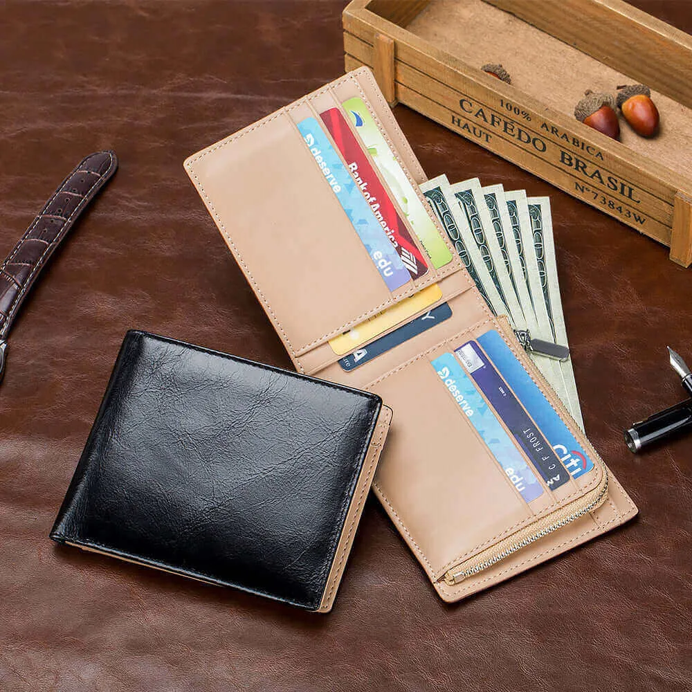 Vintage Style Men's Leather RFID Wallet NZ