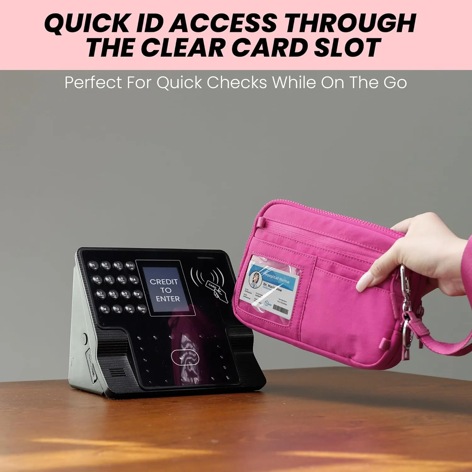VONAL Wristlet Wallets for Women, RFID Wristlet Purse Built in Wallet, Small Nylon Crossbody Bags, Credit Card Holder
