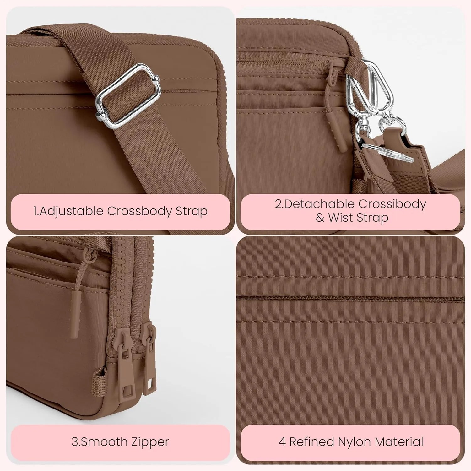 VONAL Wristlet Wallets for Women, RFID Wristlet Purse Built in Wallet, Small Nylon Crossbody Bags, Credit Card Holder