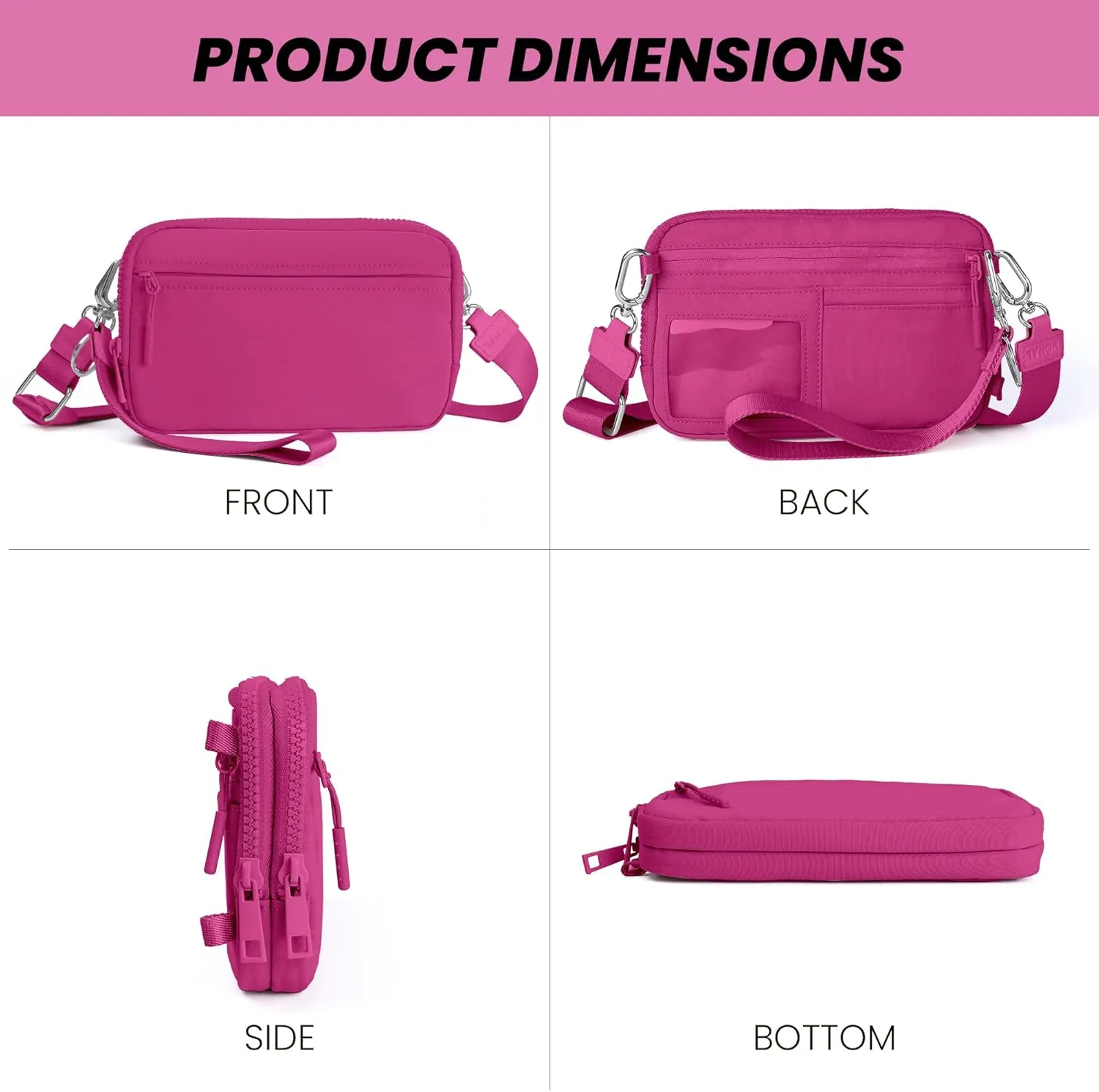 VONAL Wristlet Wallets for Women, RFID Wristlet Purse Built in Wallet, Small Nylon Crossbody Bags, Credit Card Holder