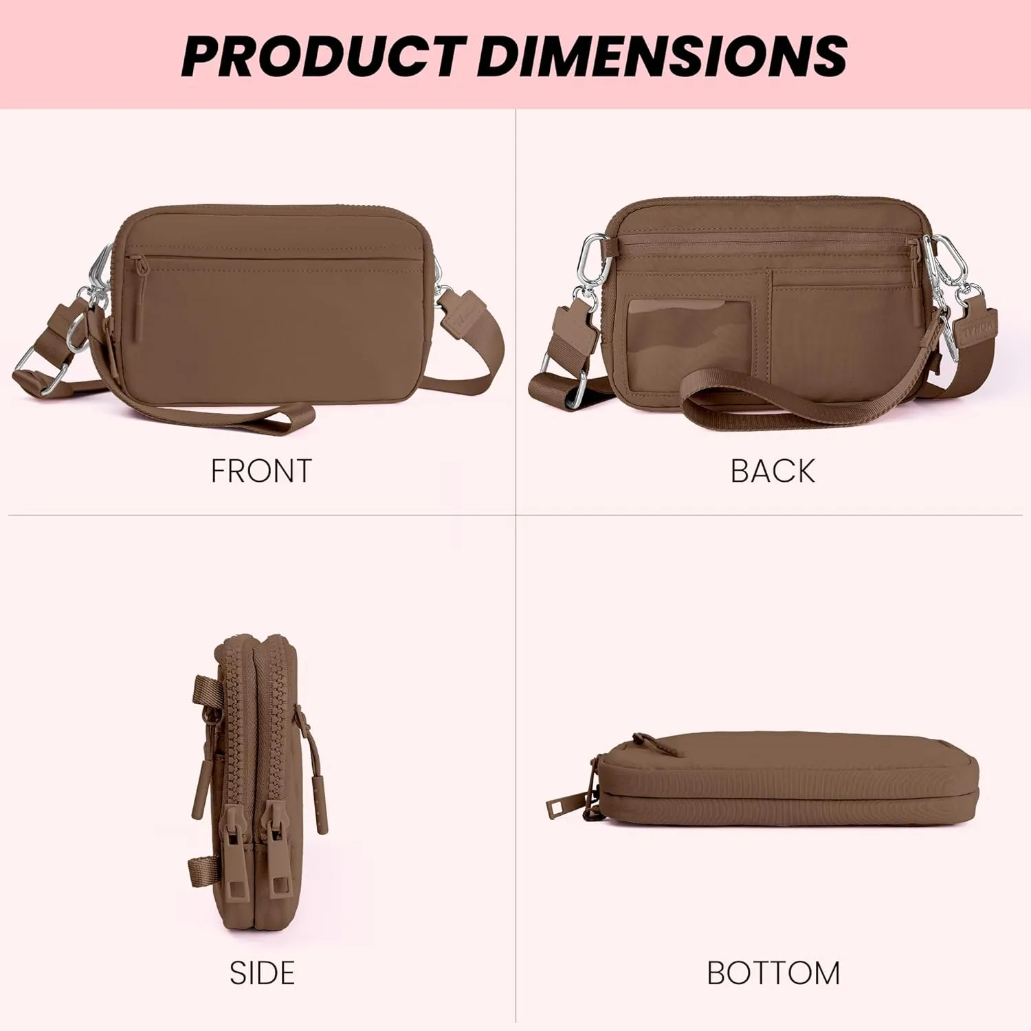 VONAL Wristlet Wallets for Women, RFID Wristlet Purse Built in Wallet, Small Nylon Crossbody Bags, Credit Card Holder