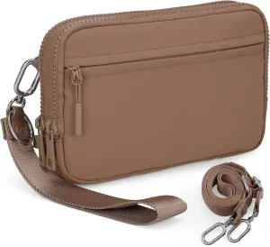VONAL Wristlet Wallets for Women, RFID Wristlet Purse Built in Wallet, Small Nylon Crossbody Bags, Credit Card Holder