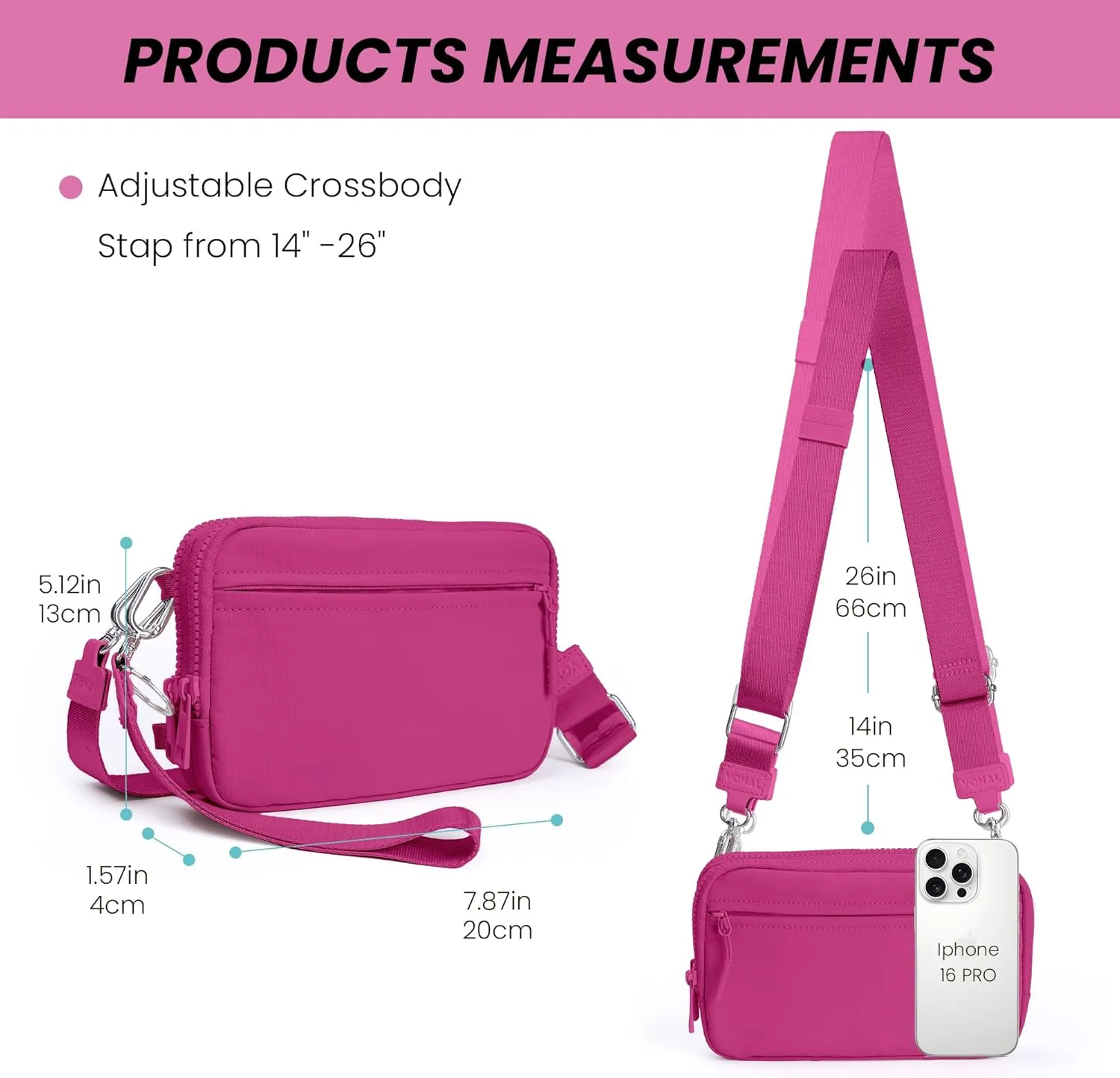 VONAL Wristlet Wallets for Women, RFID Wristlet Purse Built in Wallet, Small Nylon Crossbody Bags, Credit Card Holder