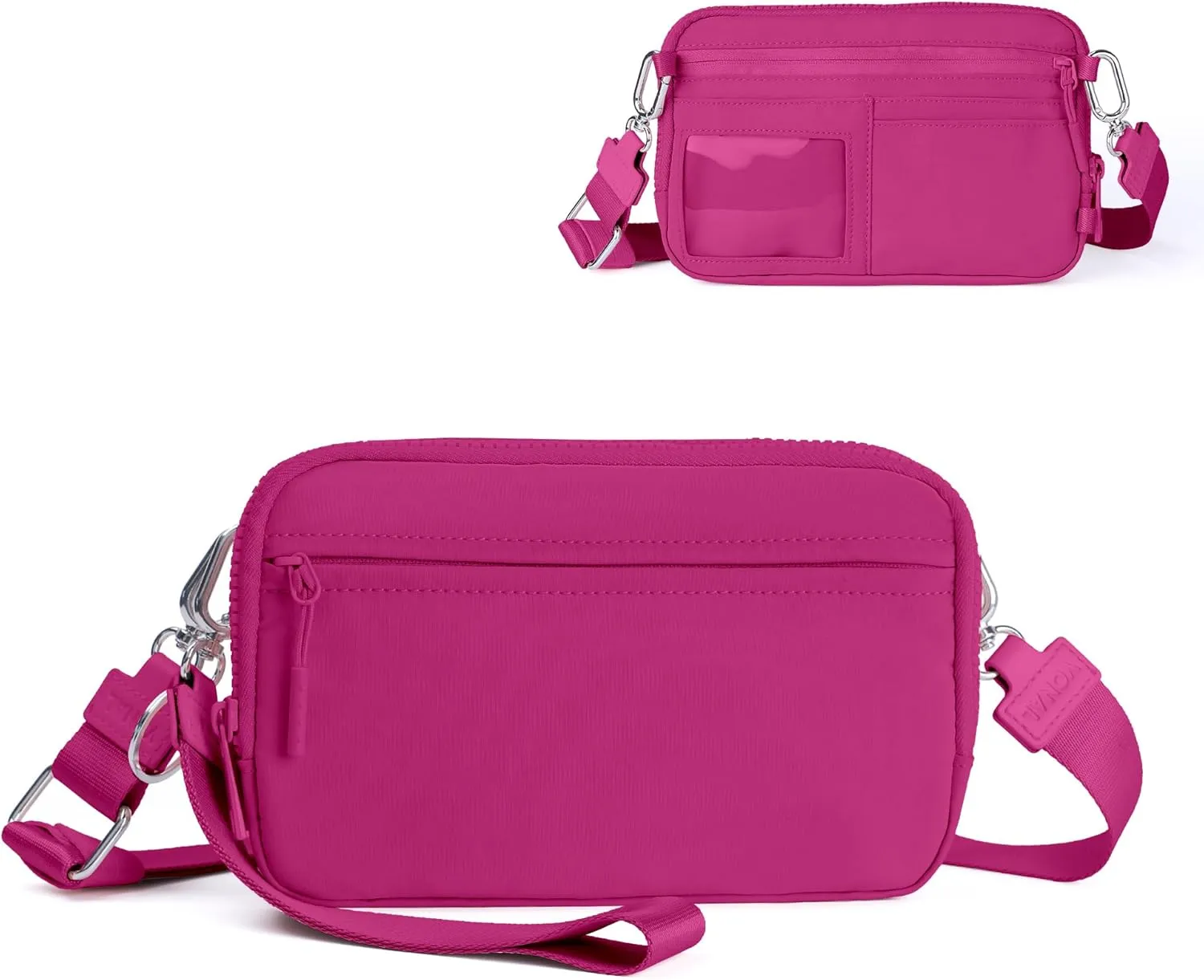 VONAL Wristlet Wallets for Women, RFID Wristlet Purse Built in Wallet, Small Nylon Crossbody Bags, Credit Card Holder
