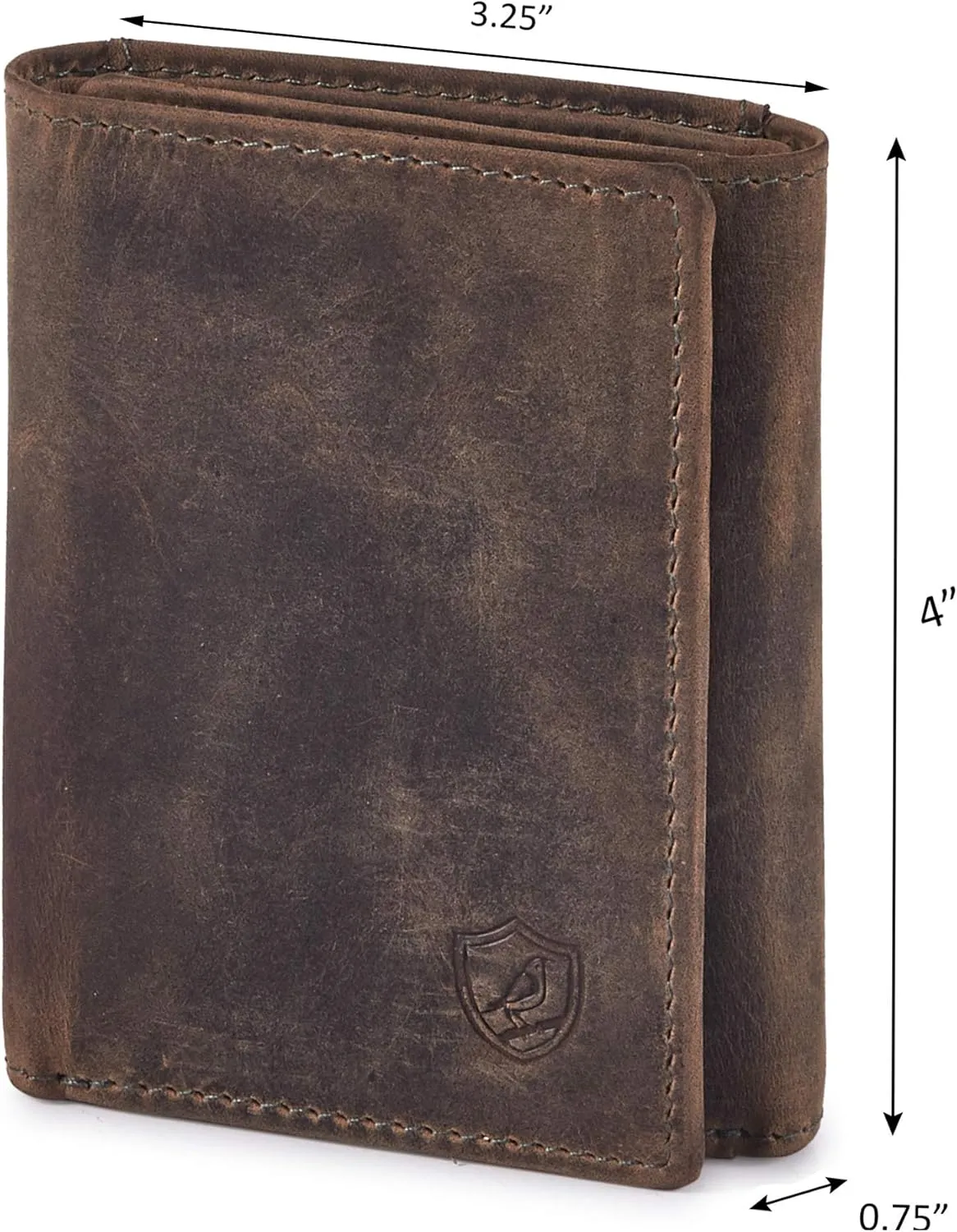 Wallet for Men Trifold Real Leather RFID Blocking Credit Card Case with ID Window in Gift Box
