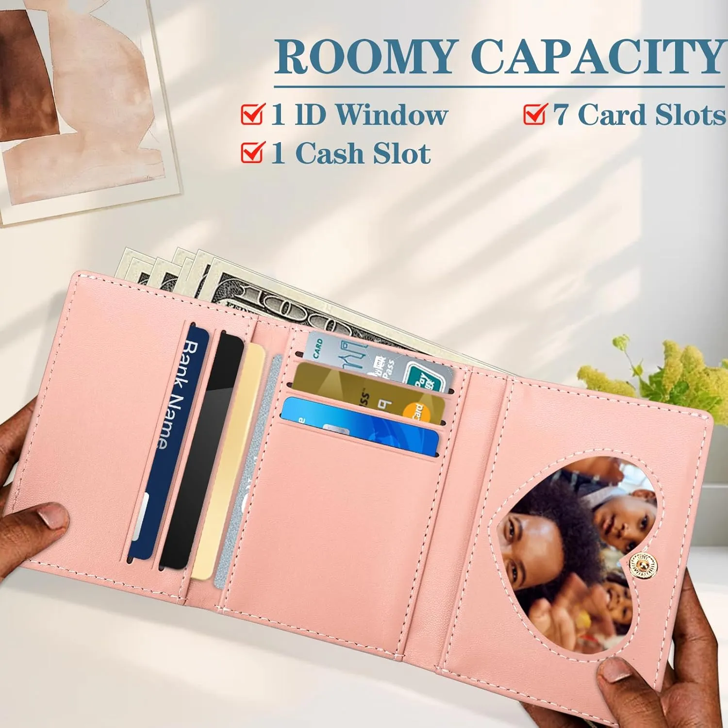 Wallet for Teen Girls,PU Leather Purse Cash Pocket Card Holder ID Window Purse for Women,Mothers Day Gifts Wallet for Girls Women, Gifts for Daughter Granddaughter Birthday Initial S(Blue)​