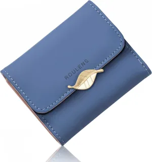 Wallet for Women RFID Blocking PU Leather Leaf Pendant Card Holder Phone Checkbook Organizer Zipper Coin Purse