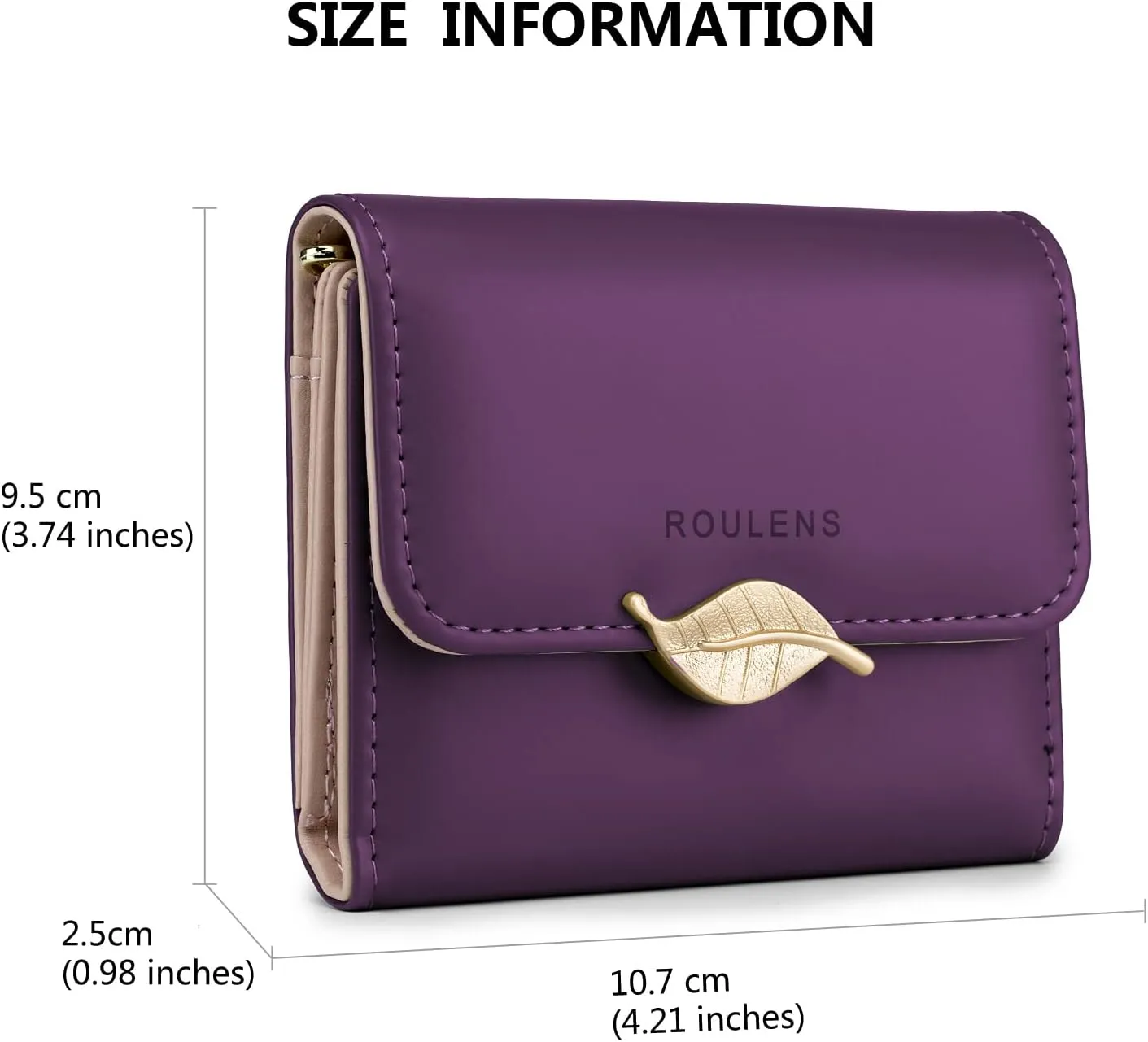 Wallet for Women RFID Blocking PU Leather Leaf Pendant Card Holder Phone Checkbook Organizer Zipper Coin Purse