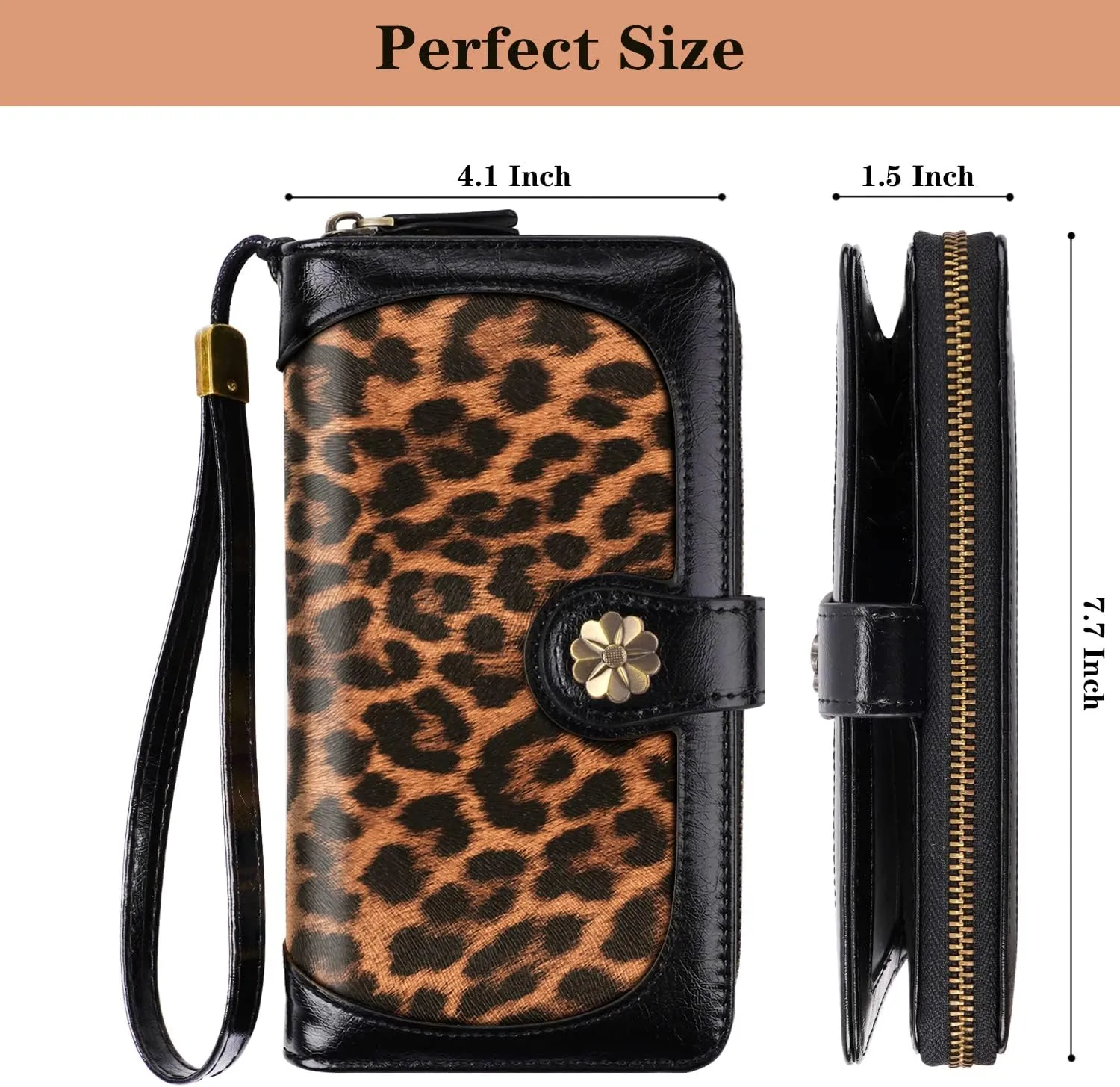 Wallets for Women Multi Card Holder Wallet Clutch Wallet Card Holder Organizer Ladies Purse with Wrist strap Purse
