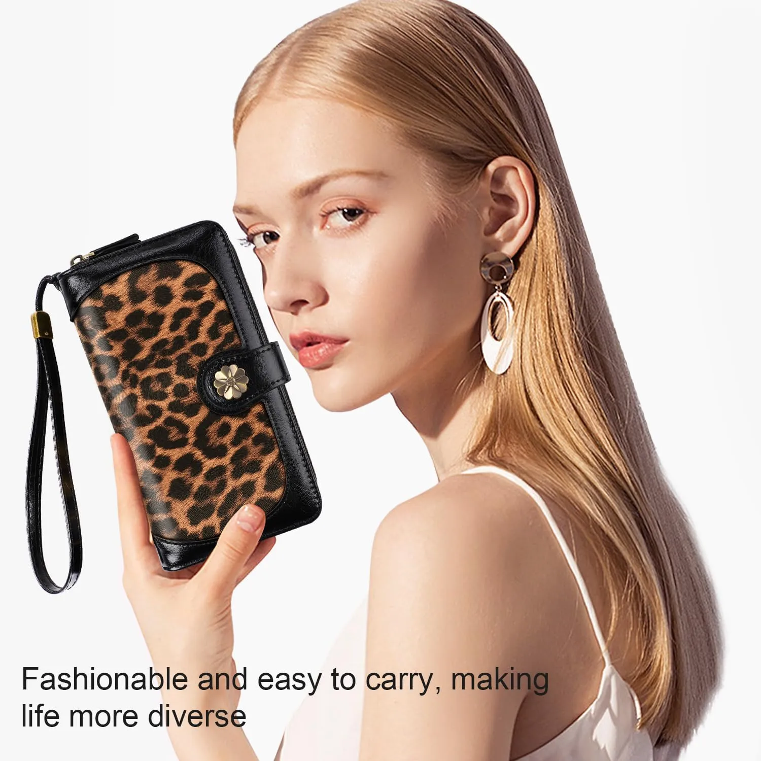 Wallets for Women Multi Card Holder Wallet Clutch Wallet Card Holder Organizer Ladies Purse with Wrist strap Purse