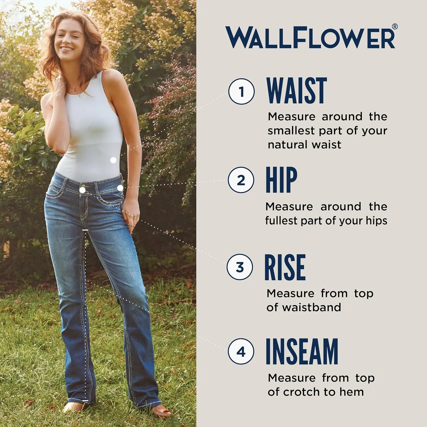 WallFlower Women's Fearless Curvy Straight Denim Super High-Rise Insta Vintage Juniors Jeans (Standard and Plus)