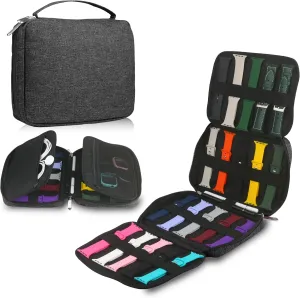 Watch Band Case, 20 Watch Band Storage Organizer, Travel Watch Band Carrying Case, Bag Watch Strap Holder Compatible with 20 Watch Bands and Accessories, Black