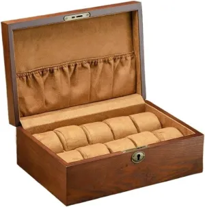 Watch Box 10 Checkered Watch Storage Boxes Wooden Watch Holders High-end Jewelry Organizers with Locks Watch Case