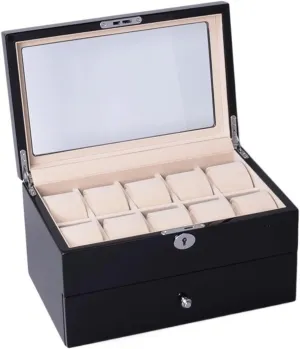 Watch Box 16 Compartments Double Layered Large Capacity Watch Storage Box Multifunctional Jewelry Organizer High-end Wooden Watch Holder watch storage box