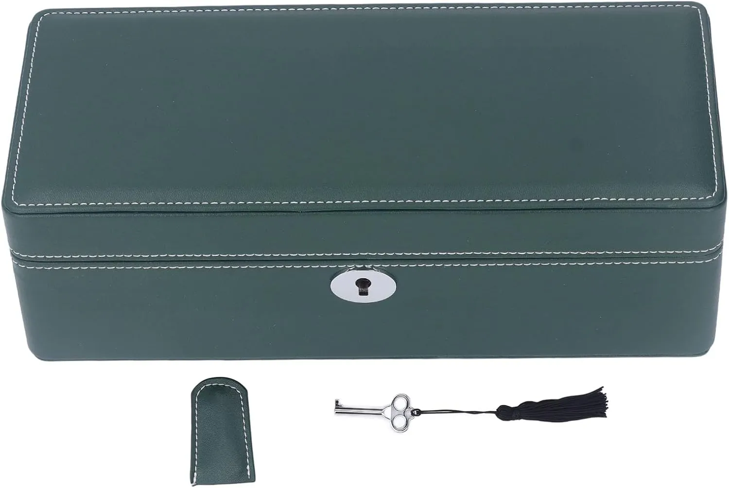 Watch Box, Large Watch Box for Men, 4 Slot Leather Green Watch Box Organizer with Key, Watch Box Organizer, Watch Display Storage Box for Most Mechanical Watches/5099