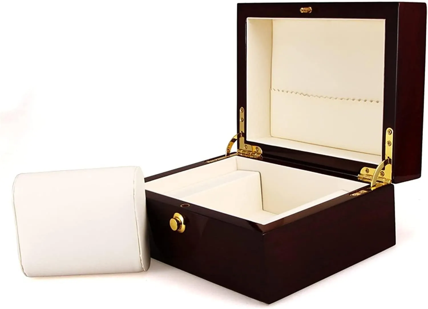Watch Case Watch Roll Wood Single Grid Watch Box Organizer Watch Display Case Elegant Box Wristwatch Bangle Storage Case Watch Box Watch Winder, 18*13.5*19cm, Burgundy