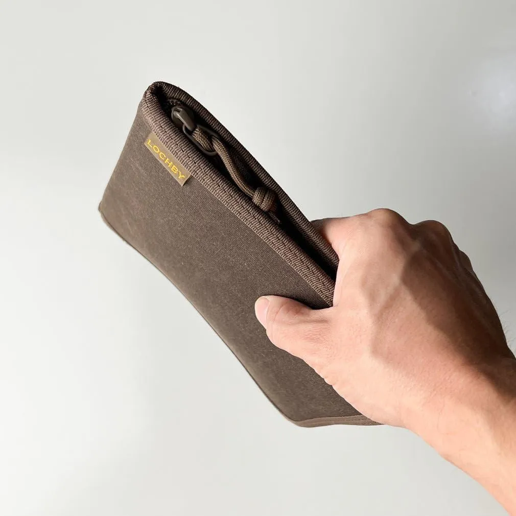 Watch Wallet: Ultra Slim & Rugged | Waxed Canvas Organizer for Casio, Apple, Bulova | Durable Travel Case for Watches & Accessories | Waterproof & Protective Design for Men (Brown)