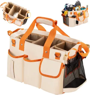 Wearable Cleaning Caddy Bag, X-Large Cleaning Supplies Organizer Housekeeping Supply Caddy Detailing Bag with Handle Removable Shoulder Waist Straps for Tools Products Housekeepers Car Home