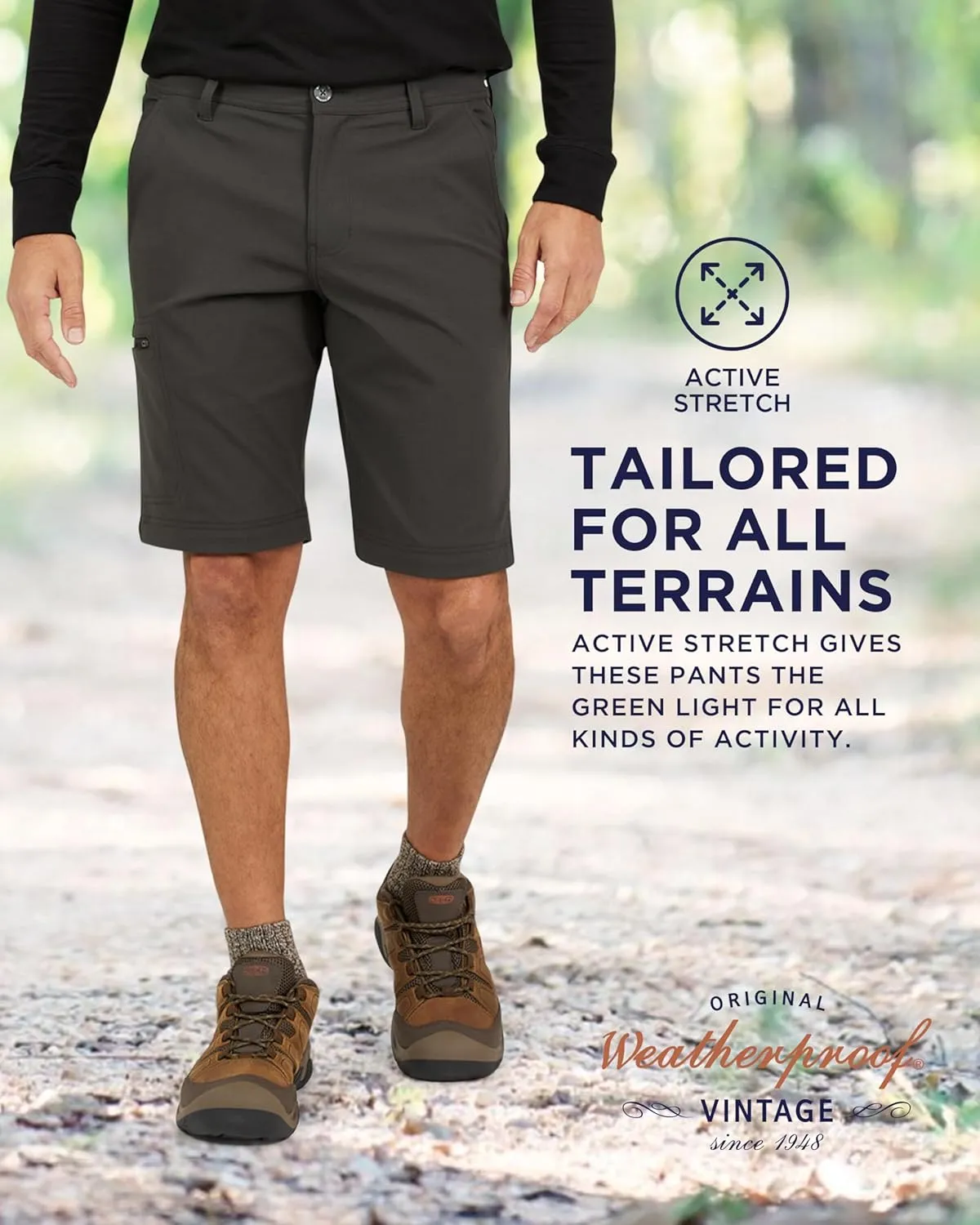 Weatherproof Vintage Mens Convertible Pants - Hiking Pants for Mens with Zip-Off to Short | Mens Utility Hiking Travel Pants