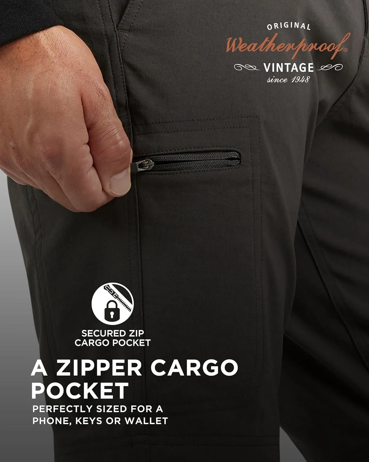 Weatherproof Vintage Mens Convertible Pants - Hiking Pants for Mens with Zip-Off to Short | Mens Utility Hiking Travel Pants