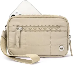 WESTBRONCO Wristlet Wallets for Women Nylon Quilted RFID Wallet with 3 Zipper Purse for Travel Credit Card Holder Phone Organizer
