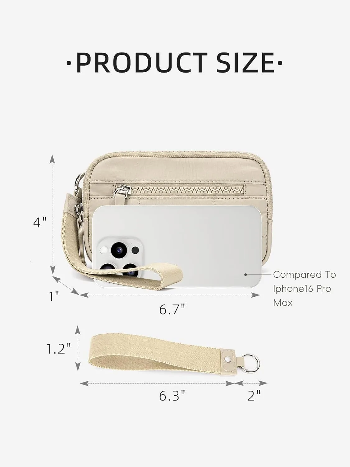 WESTBRONCO Wristlet Wallets for Women Nylon Quilted RFID Wallet with 3 Zipper Purse for Travel Credit Card Holder Phone Organizer
