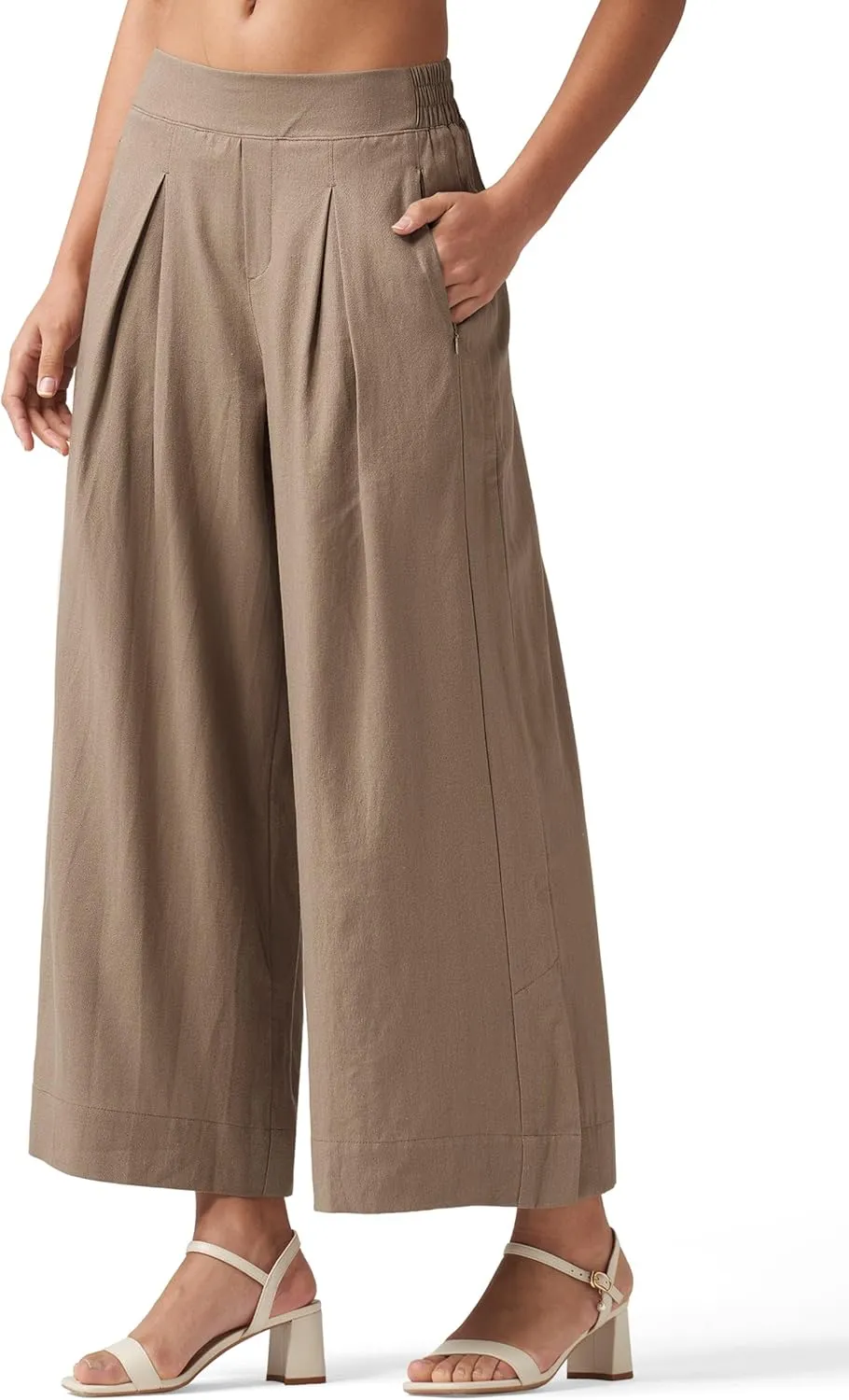 Willit Women's Linen Pants Wide Leg Casual Beach Summer Pants Palazzo Lounge Pants with Pockets