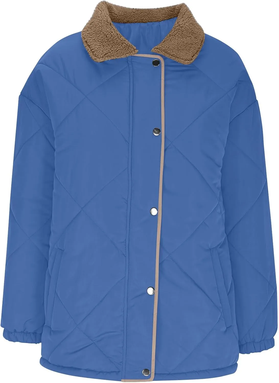 Winter Jackets For Women Zip Up Fleece Collar Outerwear Jacket Long Sleeve Trendy Warm Winter Coats