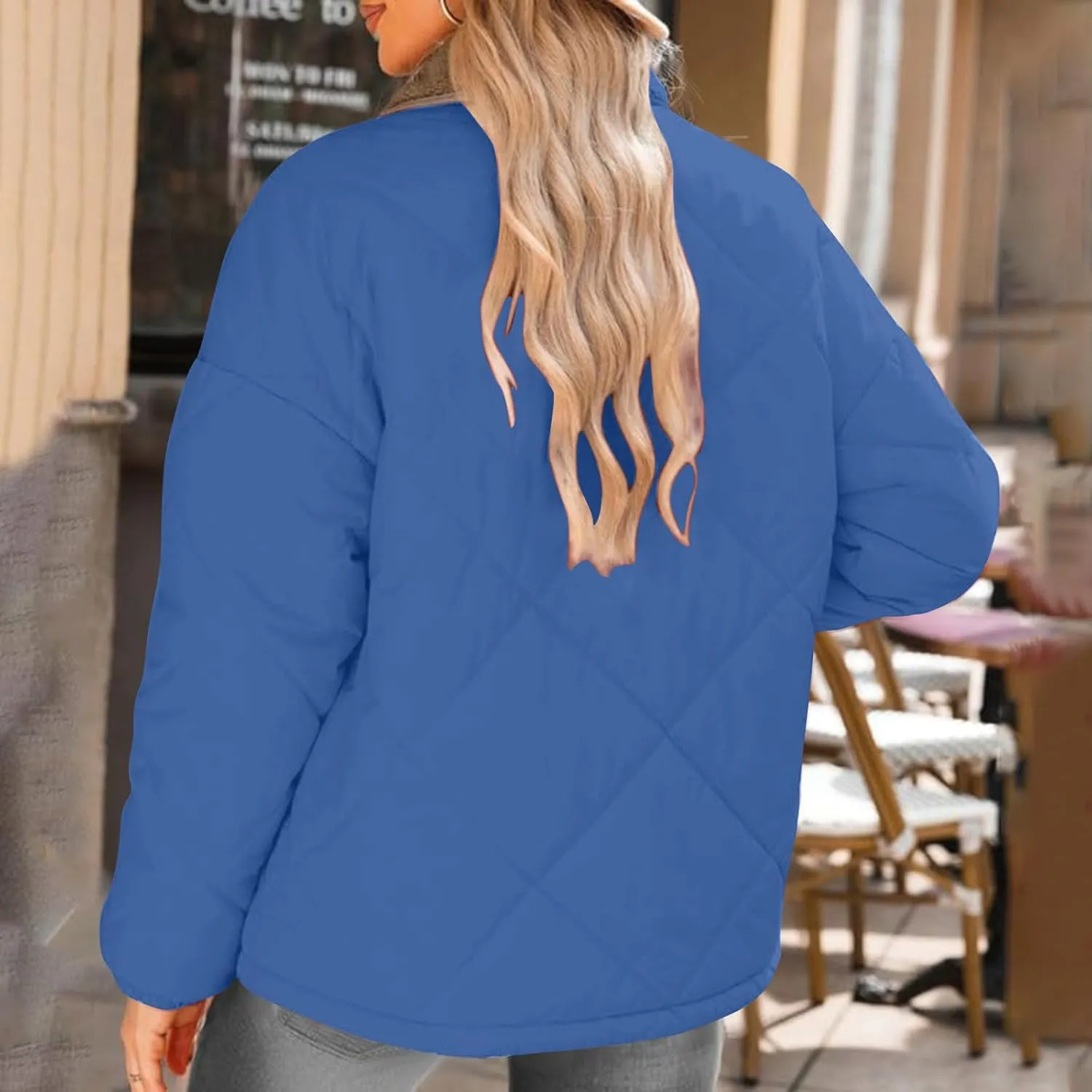 Winter Jackets For Women Zip Up Fleece Collar Outerwear Jacket Long Sleeve Trendy Warm Winter Coats