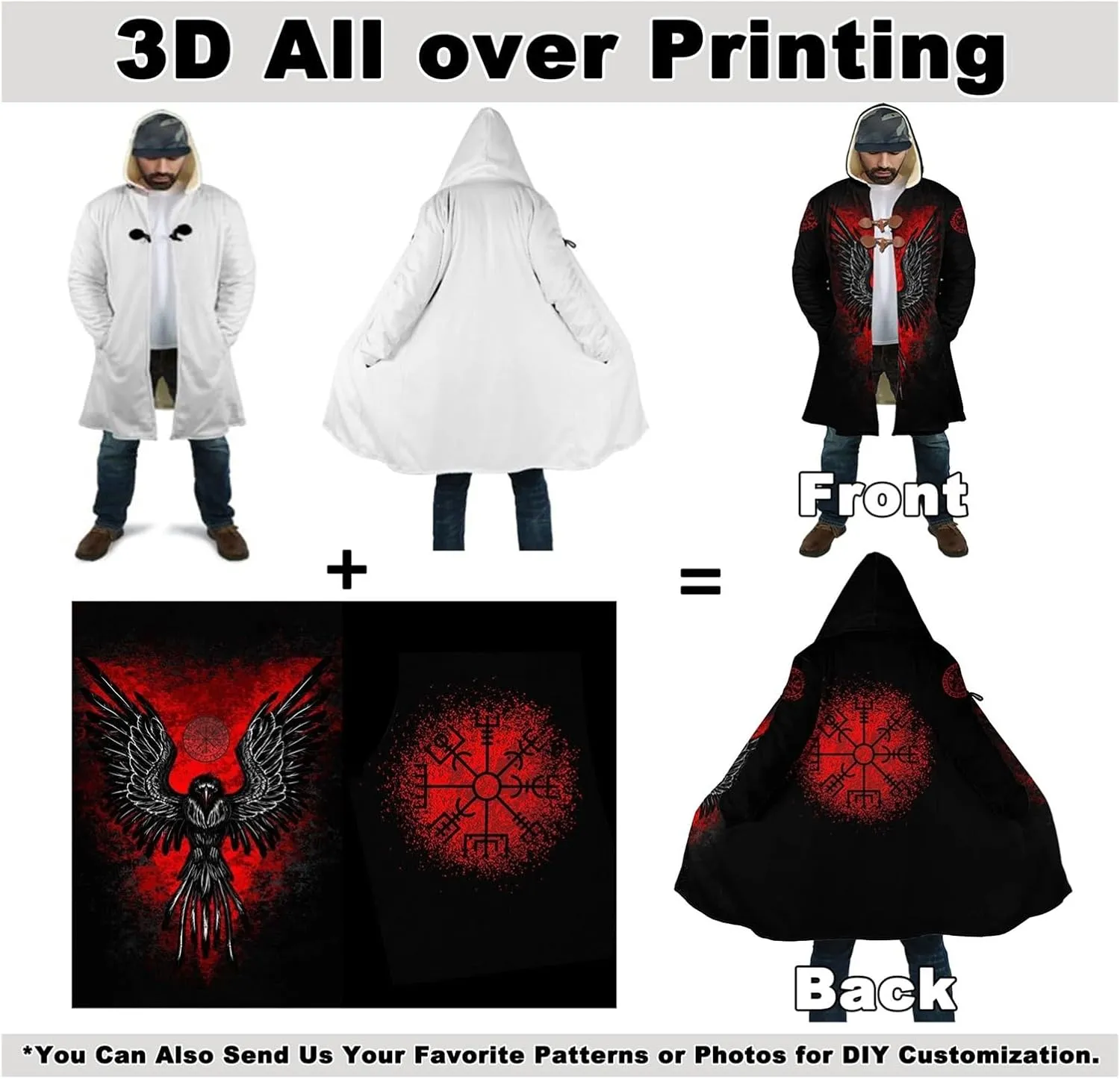 Winter Warm Coat Viking Medieval Armor Nordic Cosplay Costume Horn Button Design Cool Jacket